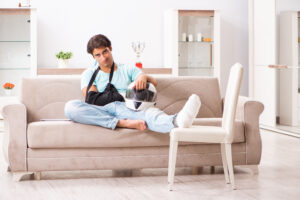 Injured motorbike rider recovering at home. Grand Prairie personal Injury Lawyer