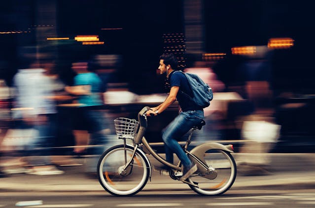 man on a bicycle - Stockton Bicycle Accident Lawyers