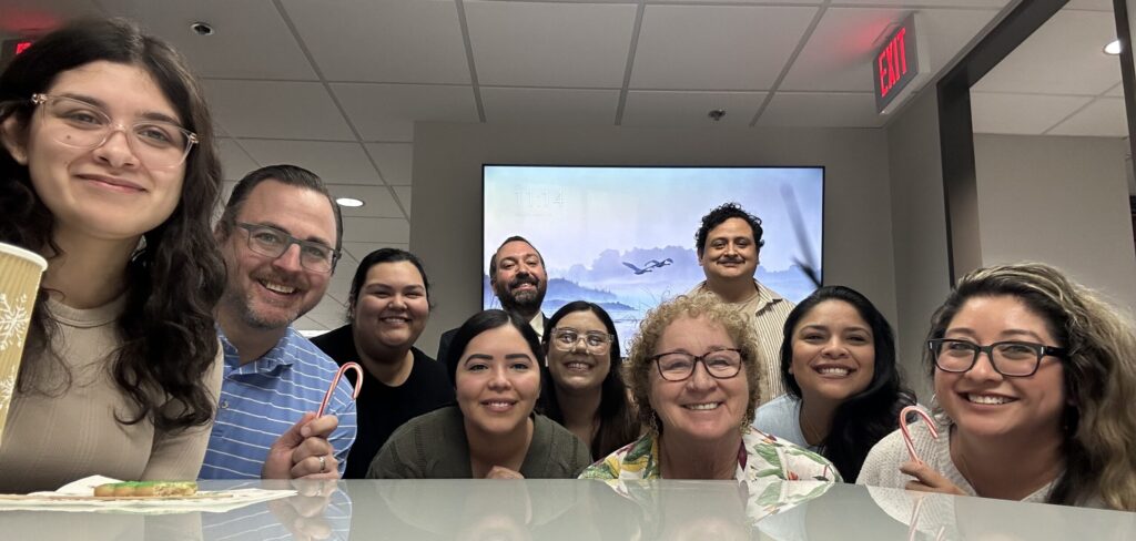 Ryan Thompson with employees
