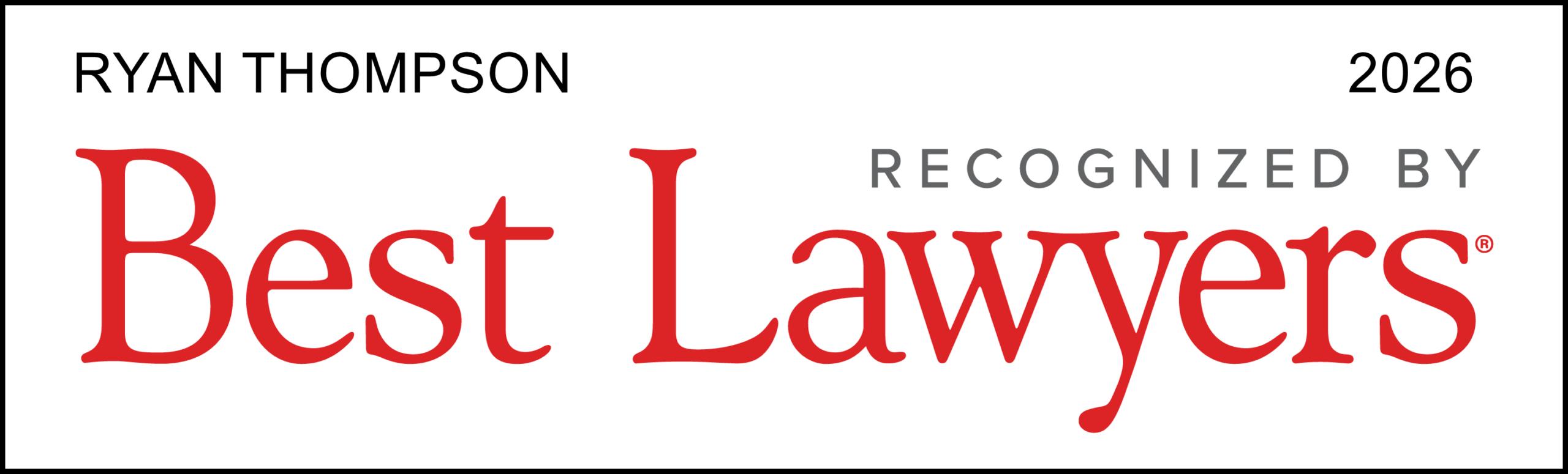 Best Lawyers 2026 - Ryan Thompson