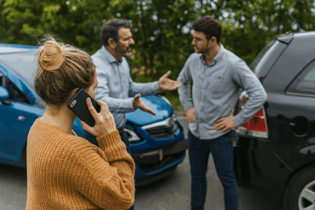 Drivers arguing after a car accident, Goodyear Rideshare Accident Lawyers