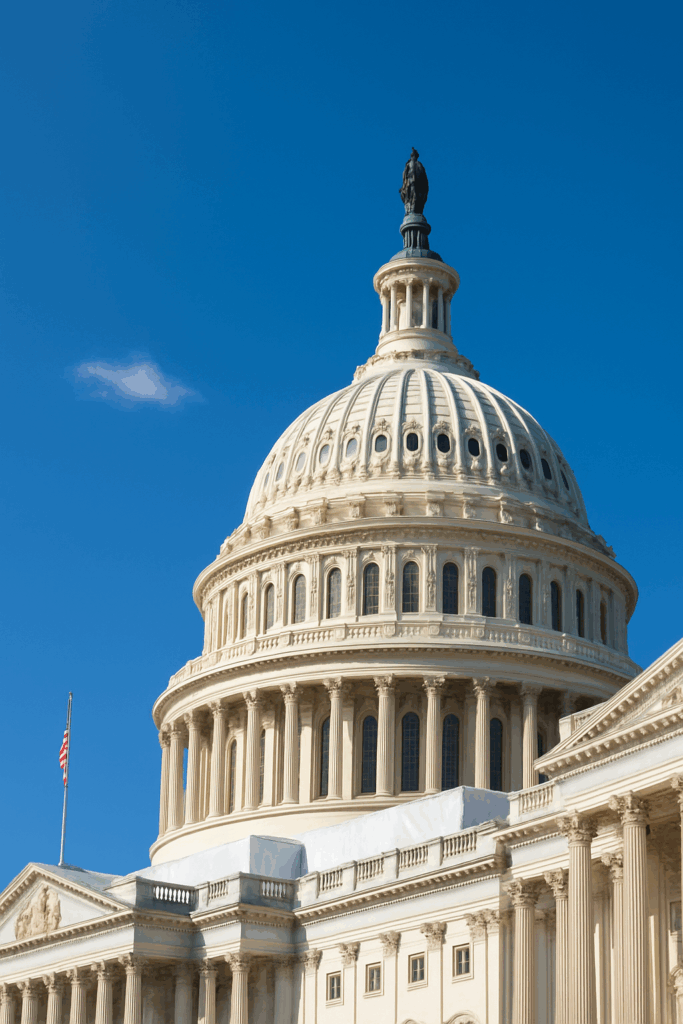 Slip and fall in a government building – dome with blue sky and clouds.